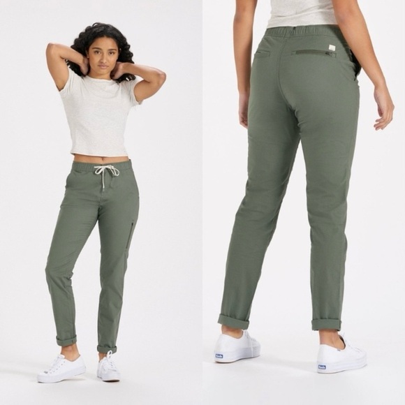 Vuori Ripstop Green Pants Women's Large  Organic Cotton Hiking Outdoor Casual - Picture 5 of 12